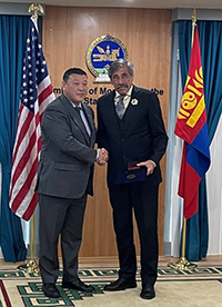 Ambassador Batbyer Utziidelger and Don Lessem